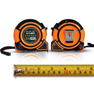 Fita métrica de aço revestida de nylon da laranja de 7.5m 25ft com fechamento manual