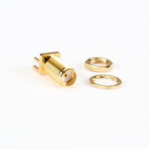 SMA Female PCB Mount Connector 50Ω 2700V Max Brass