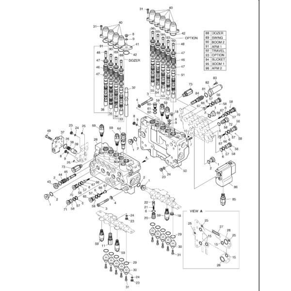 Клапан сброса экскаватора СХ120 СХ200А3 ХД820/модулирующая лампа 2420-1225А экскаватора