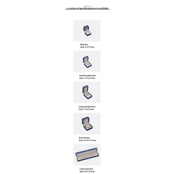 Newest Jewelry Package Blue Leather Crown Jewelry Box for Bracelet Pendant Necklace Ring