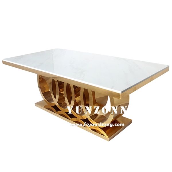 Modern Stainless Steel Dining Table Living Room Hotel Furniture Wedding Events Outdoor Parties Hotels Halls-Factory Direct Sale