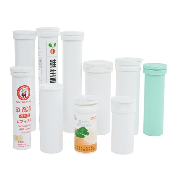 Plastic Packaging Empty Vitamin C Effervescent Tablet Bottle with Desiccant Cover