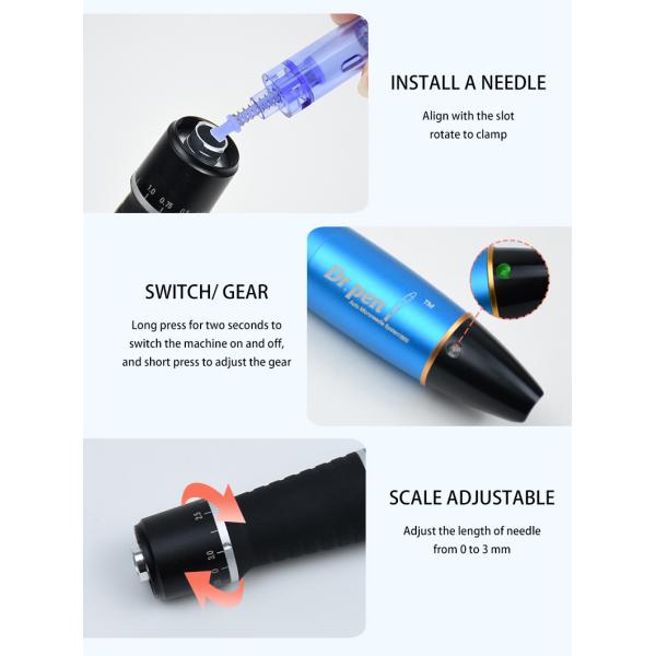 Перезаряжаемые беспроводной постоянный Д-р Derma Microneedle Ручка A1 машины татуировки