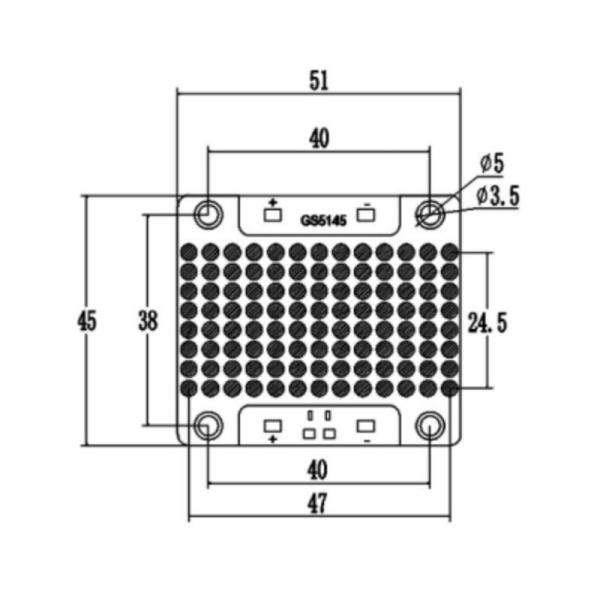 51*45mm 300W 365nm 13-15W/cm2 UVA LED Array COB LED Modulo para Máquina de Curagem