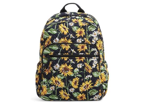 Custom Printed Sunflower Laptop Backpack Girls Business Travel Quilted Women Casual
