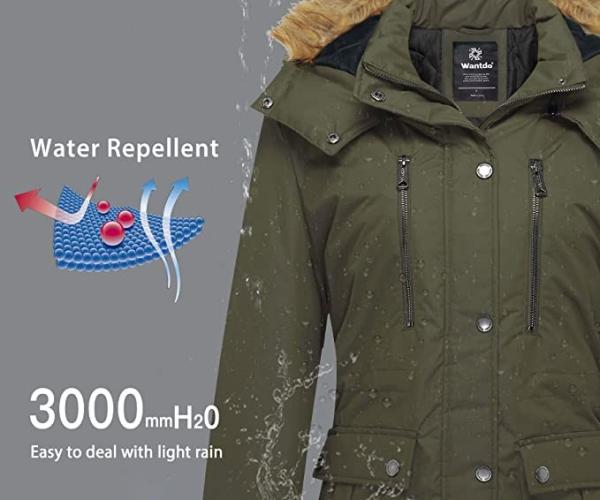 100% Oxford Synthetic Material Womens Long Puffer Coat Parka With Detachable Hood