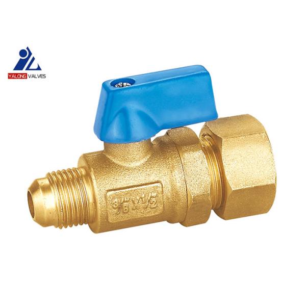 FXM Npt Ball Valve CW617 Brass Needle Valve Yellow Blue Aluminum Handle