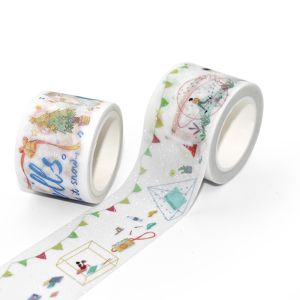 Изготовленная на заказ прекрасная лента Kawaii Washi бумажная напечатала ленту Washi яркого блеска