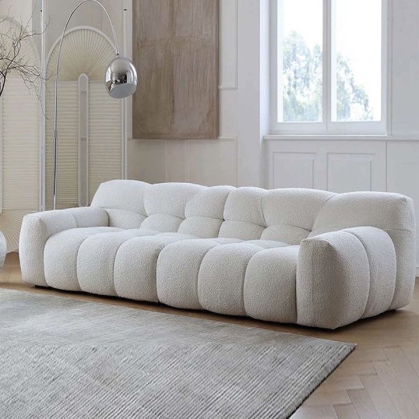 Custom Modern Villa Living Room Sofa Bed Sponge Corner Sofa Modular Sectional Lamb Fleece Cloud Couch Home Apartment