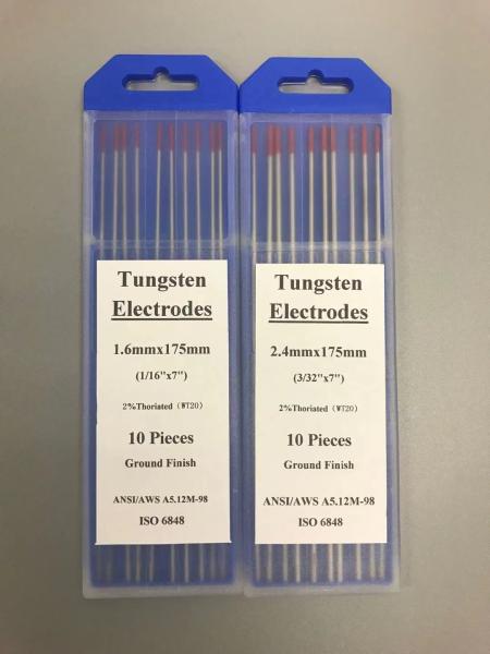Tungsten Electrodes Welding Rod Red Tip 2% Thoriated 2.4mm*175mm For TIG Welding