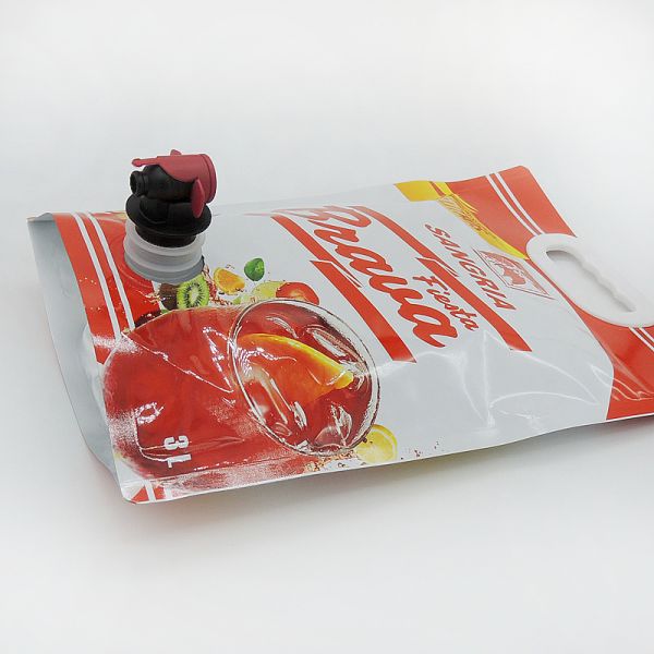 FDA Certified 3L Boxed Fruit Wine Pouch Wine Packaging With Handle