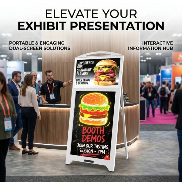 Floor Standing Android Digital Advertising Display 21.5 Inch with LED Fluorescent Writing Board