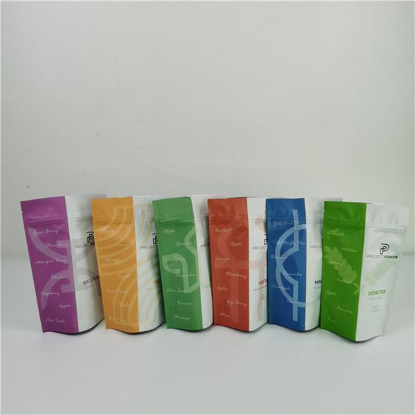 Embalagem de vedação de alimentos de plástico refechável Matt Finish Alumínio Folha Mylar Bolsa de plástico de pé Logotipo personalizado