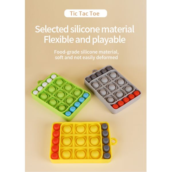 Factory Household Silicone Durable Rubber Game sales Silicone Tic-Tac-Toe Children'S Training Educational Playing Toy Safe