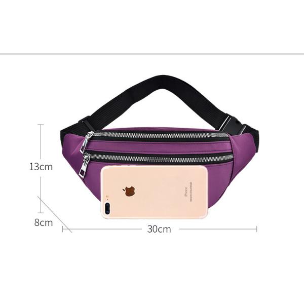 Customized Women Nylon Belt Bag Waterproof Cross Body Fanny Waist Pack with Material