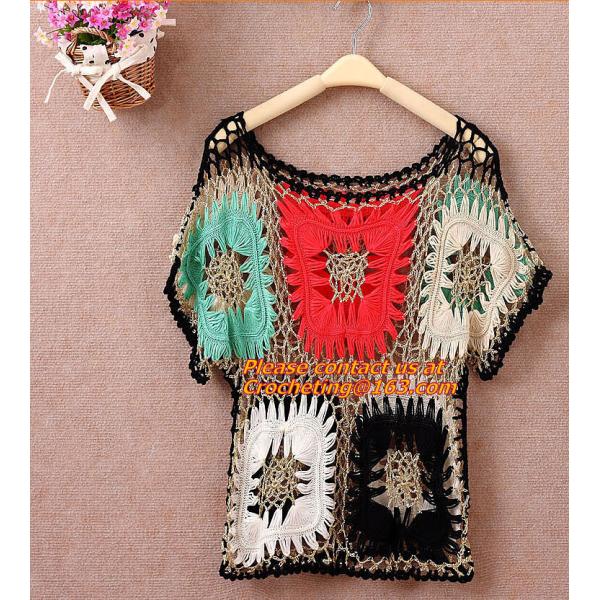 Crocheted pull over tops sexy for women summer shirt hollow out beach clothes biniki cover