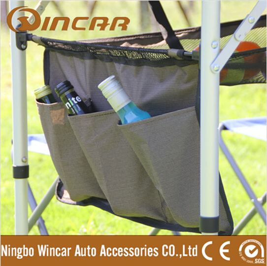 Foldable picnic camping table with 4 chairs with side pocket