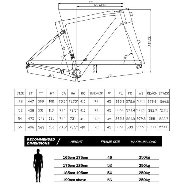 Рамка велосипеда дороги рамки 700C велосипеда дороги волокна углерода облегченная