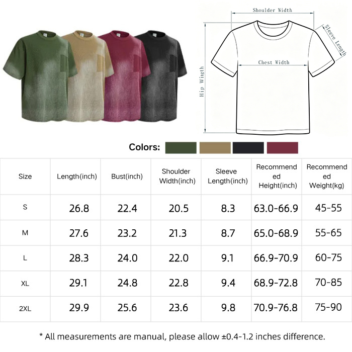 325GSM Airbrushed Waffle Knit T Shirt Anti Pilling Drop Shoulder T Shirt Gradient