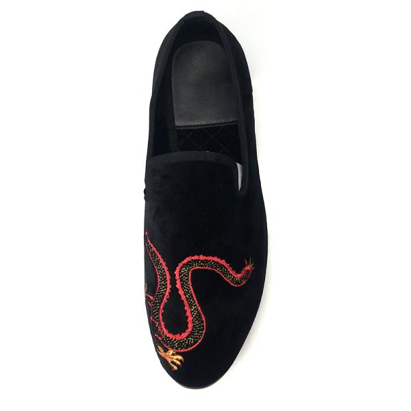 Slip On Mens Black Suede Tassel Loafers With Red Leather