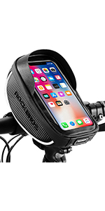 Bike Phone Mount Bag Bike Front Frame Handlebar Bag Waterproof Bike Phone Holder Case Bicycle Accessories Pouch