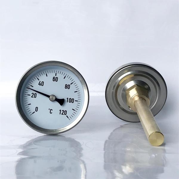 Stainless Steel Bi Metal Temperature Gauge 120C Heating Metal Stem Thermometer