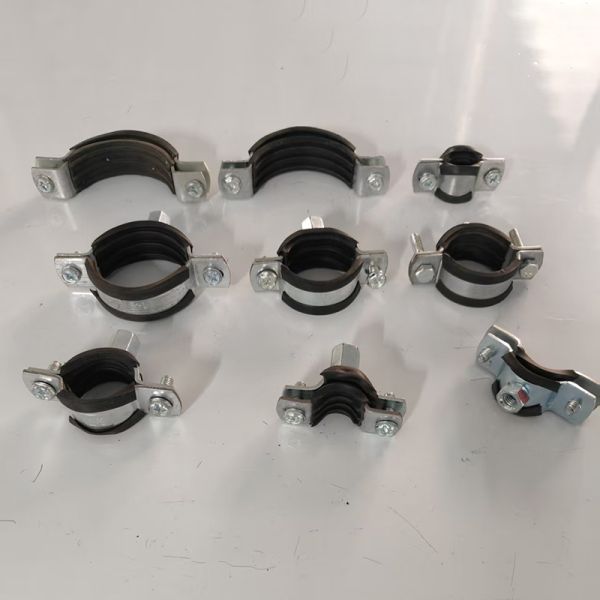 Galvanized Steel O Type Pipe Clamp with Rubber Lining for HVAC Plumbing