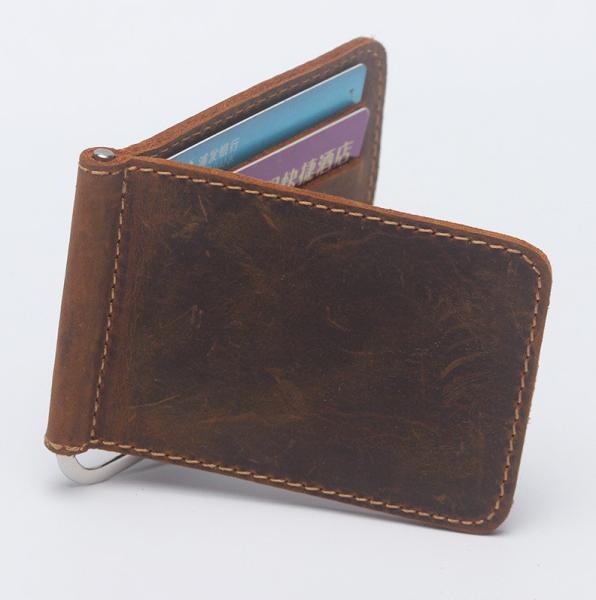 11.5x8x1cm 0.06kg Mens PU Leather Wallet Money Clip Card Holder Slim Bifold BM