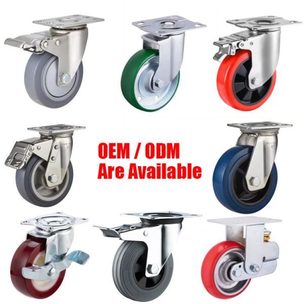 Lightweight 1.5″–5″ PP Swivel Caster Wheels with Optional Brake Furniture and Display Trolley Casters