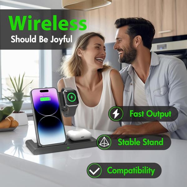 3 In 1 Magnetic Wireless Charger Station Multiple Devices For Apple Series