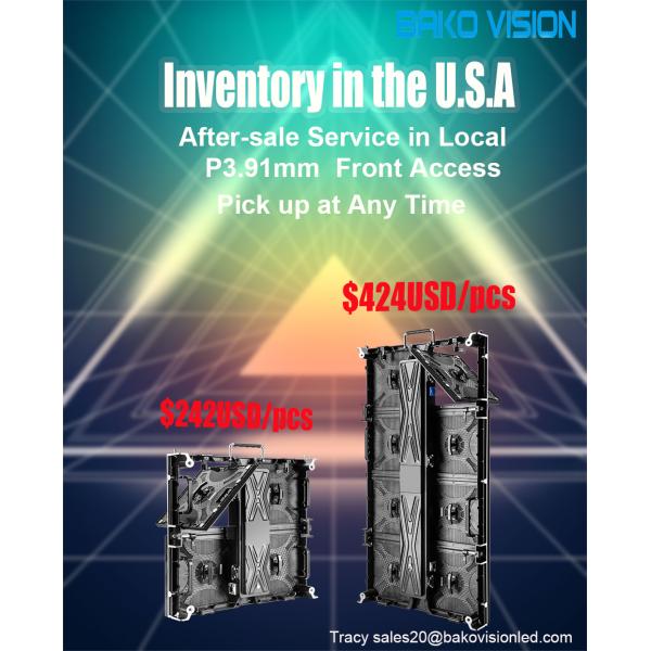 P3.91 Indoor Rental LED Screen Stock In The U.S.A Front Service Video Wall