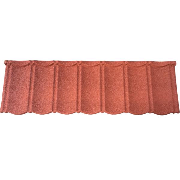 420 mm de largeur classique de la pierre du Golan couleur revêtue de carreaux de toit en métal ligne de production pour l'hôtel Villa appartement scolaire en Afrique