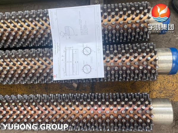 SS409 SS410 Longitudinal Finned Studded Tube Alloy Steel 50mm-325mm