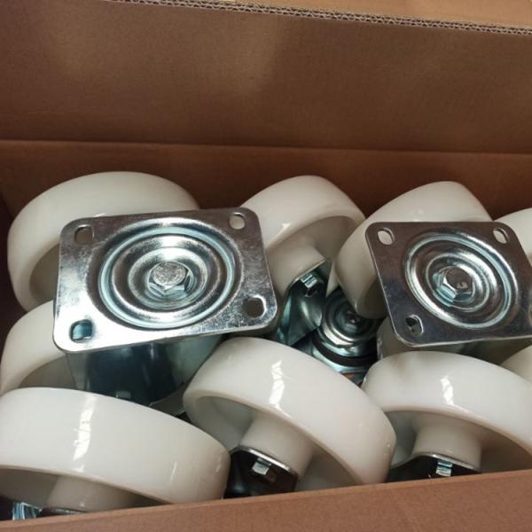 OEM rodízios de nylon da roda do giro do freio total branco de 8 polegadas resistentes