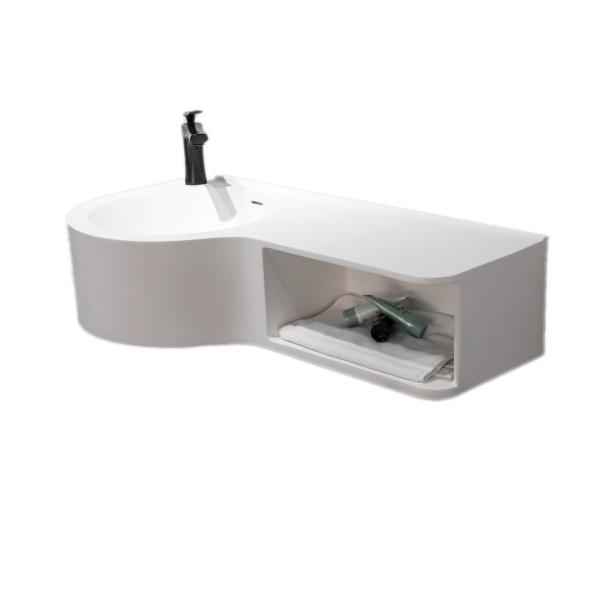 Corian Stone Wall - Mount Solid Surface Basin With Storage Room