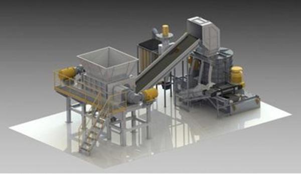 Full Automatic Industrial Waste Shredder Rubber Recycling Machine , Rubber Tire Shredder