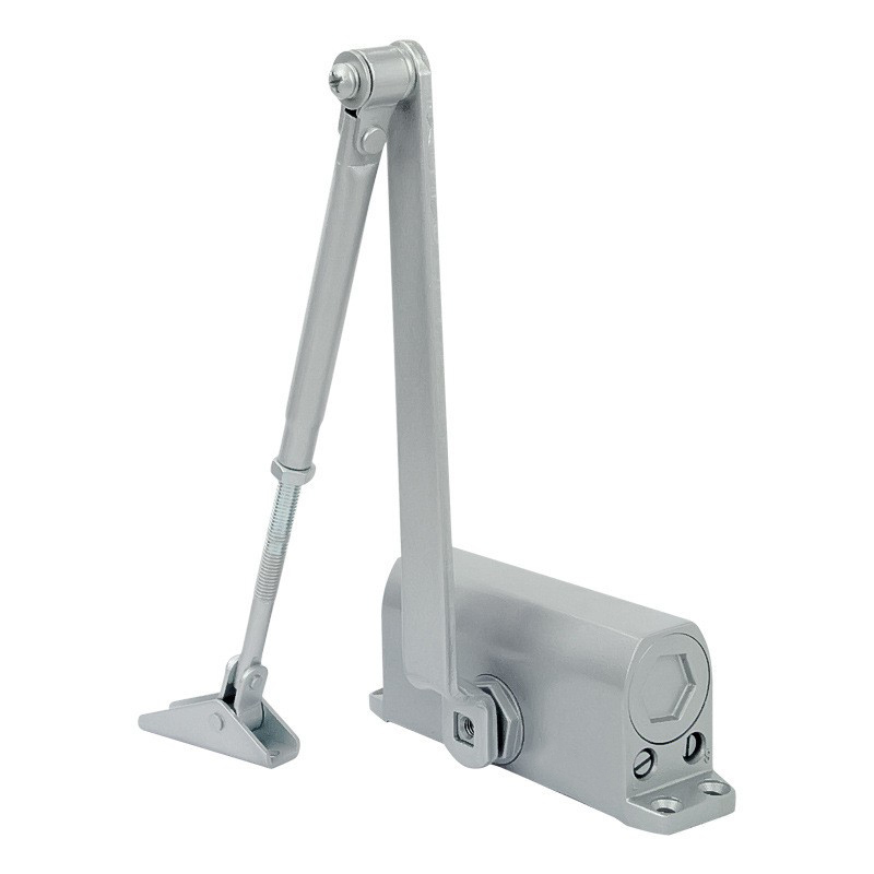 Fire Rated Modern Heavy Duty Silver Door Closer Adjustable Speed Aluminum Alloy a Grade Fireproof Door 90-150kg 180 Opening
