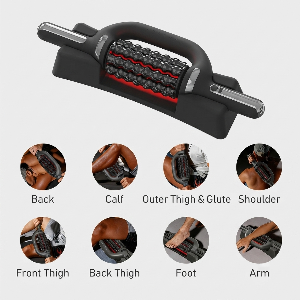 ZN-YR04 Professional Red Light Electric Leg Massager & Muscle Recovery Roller for Deep Tissue Relaxation