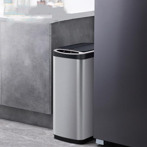 Square Motion Sensor Waste Bin OEM ODM Touchless Stainless Steel Trash Can