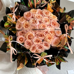 Candy Colored Crystal Glass Waterproof Floral Flower Wrapping Paper for Partysu 57*57cm