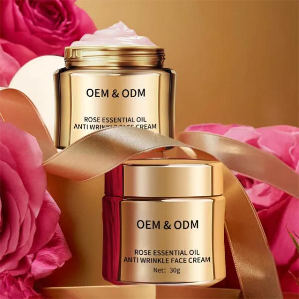 Красота Естественный экстракт розы лотоса Ремонтный крем для лица Увлажняющий антиморщины Розовое масло Крем для лица для всех типов кожи