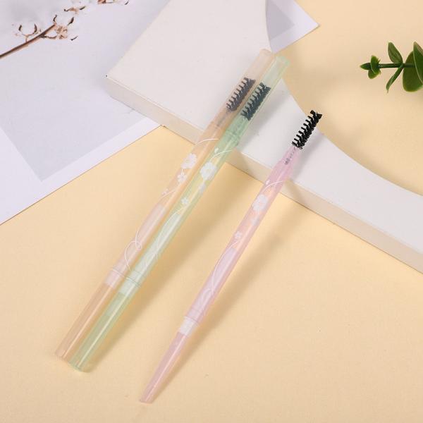 Double Sided Eyebrow Pencil Private Label Vegan Sculpt Styling Eyebrow Pencil Beige Nude Slim Container