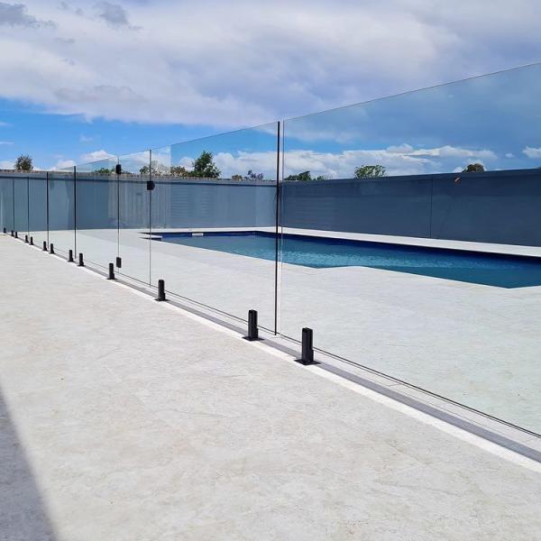 Vidrio de piscina sin marco de diseño de 12 mm de espesor vidrio endurecido