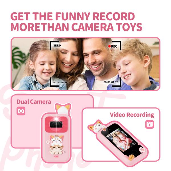 Kid Learning Partner Kid Toy Camera Phone Music Player Funny Record Moment With Dual Camera