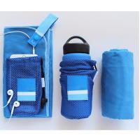 Custom Logo Microfiber Suede Cotton Gym Sports Embroidery Fitness Towel With Zipper Pocket