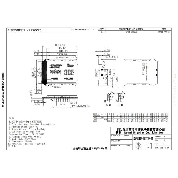 1/3 косых графических ДОСТИГАЕМОСТЕЙ панели STN изготовленных на заказ LCD для электрического насоса груди