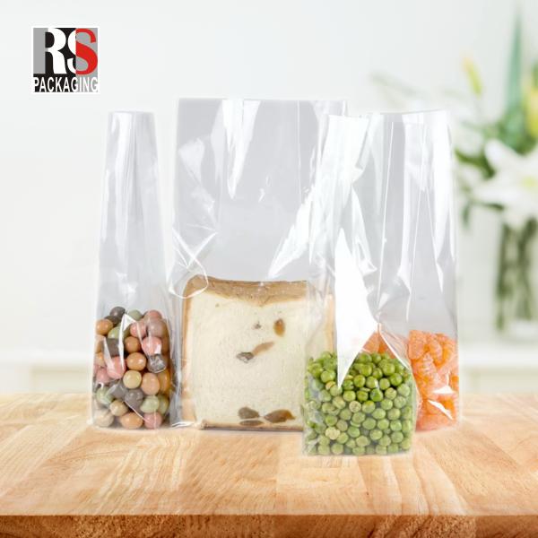 Частный маркировки партии Clear Opp Flat Bottom Bag натуральные съедобные пищевые упаковочные пакеты