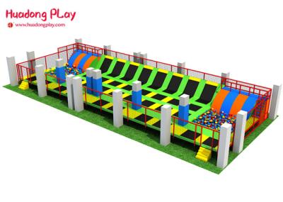 Large Size Trampoline Park Equipment , Professional Square Trampoline 29.8x10.9x3.4m Real case in Kazakhstan