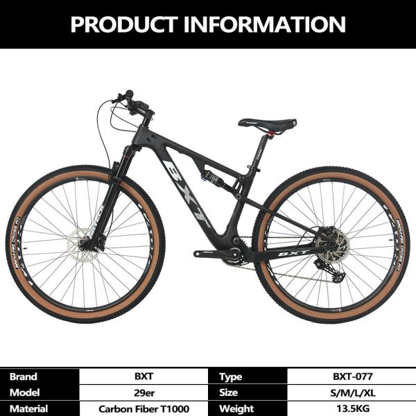 29 Full Suspension Carbon Mountain Bike 12 Speed Disc Brake Customizable Logo