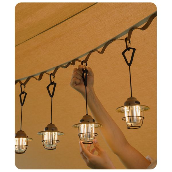 Source Factory Wholesale New Outdoor Portable Hanging Light Waterproof USB Rechargeable Lantern LED Camping Tent Lamp